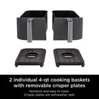 Ninja Foodi Dual Basket Black 8 qt Programmable Digital Air Fryer