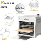 1500℉ Portable Infrared Steak Grill with Pizza Stone, Stainless Steel- 16 Inch