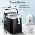 Effortless Ice Maker | Portable Countertop Ice Machine with Self-Cleaning Feature | Ideal for Home and Outdoor Use
